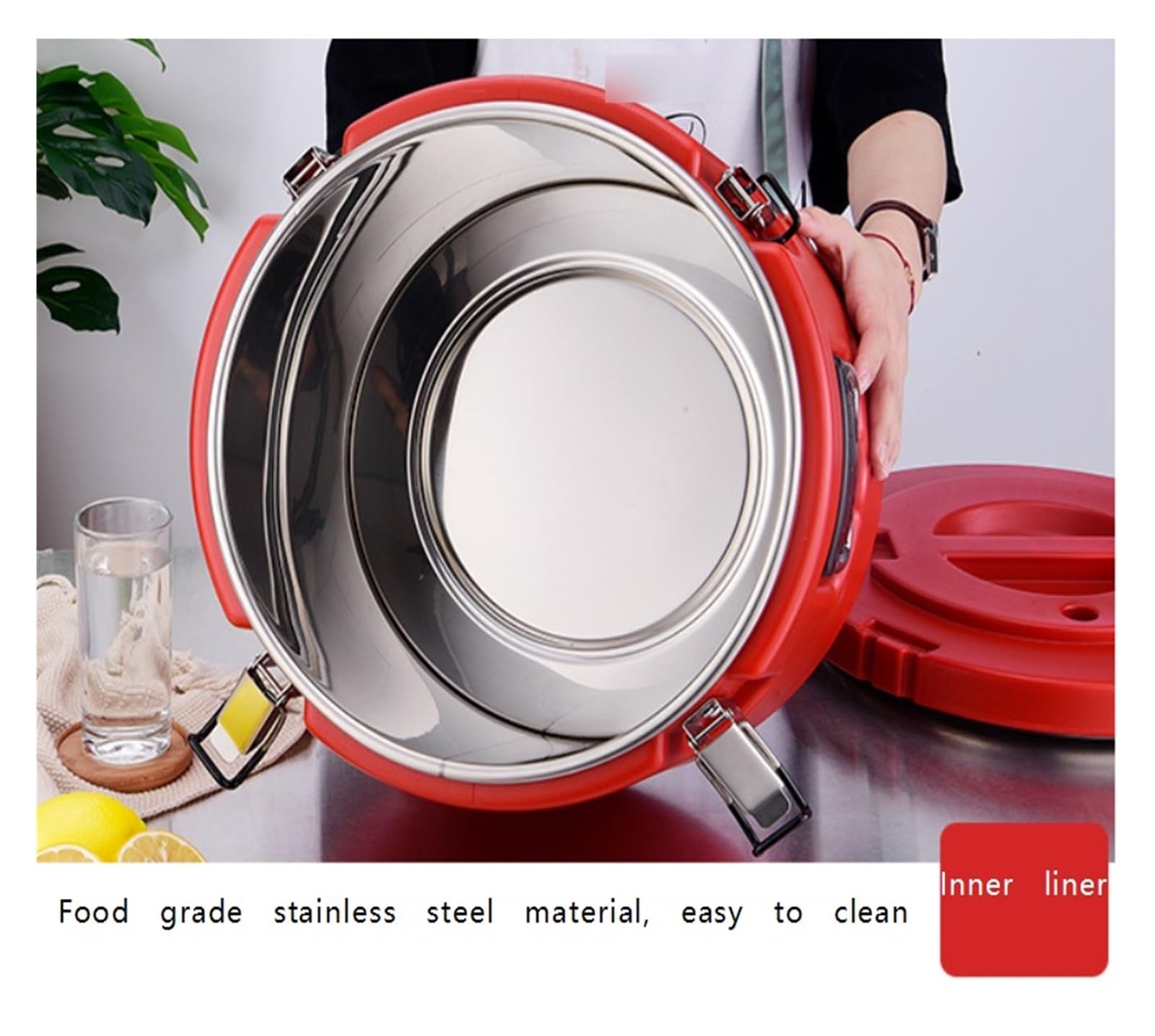 Contenitore for zuppa isolato commerciale in acciaio inossidabile secchio termico