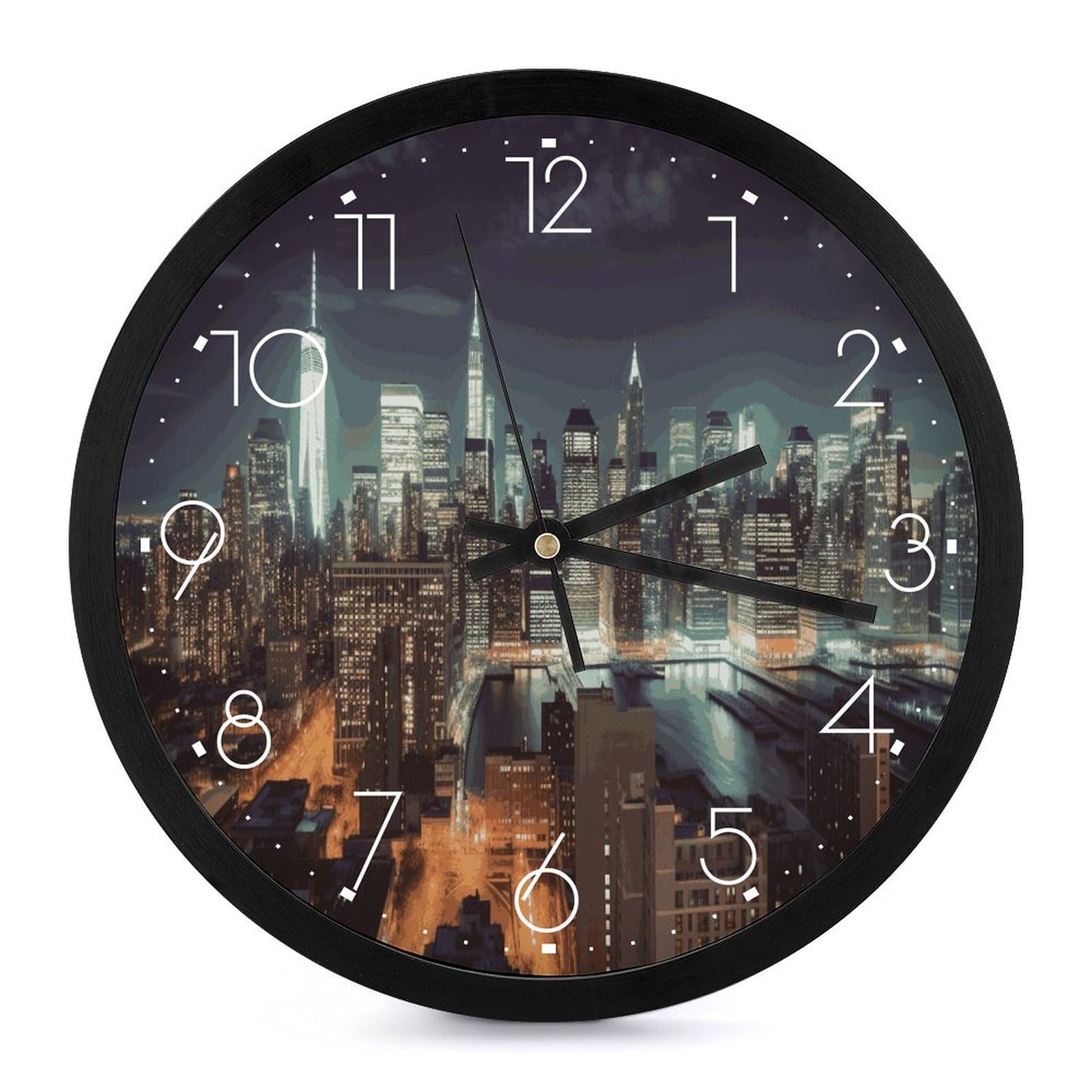 Horloges murales rondes avec imprimé New York haute définition