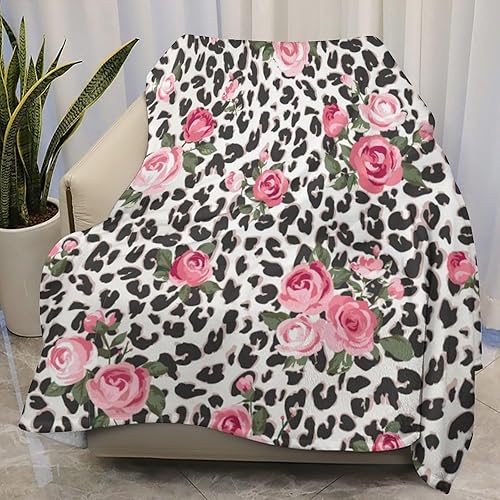 Manta de forro polar sin costuras con diseño de rosa bonita para sofá, gruesa y mullida, cálida y suave, para sofá, 40 x 50 pulgadas