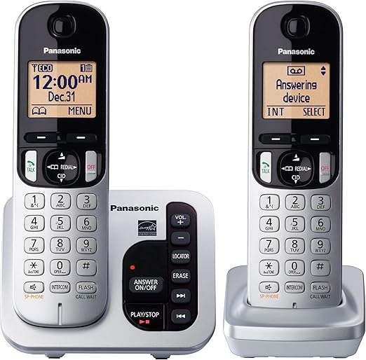 Panasonic KX-TGC222B Answering System with 2 Handsets (Renewed) (KX-TGC222S BLACK)