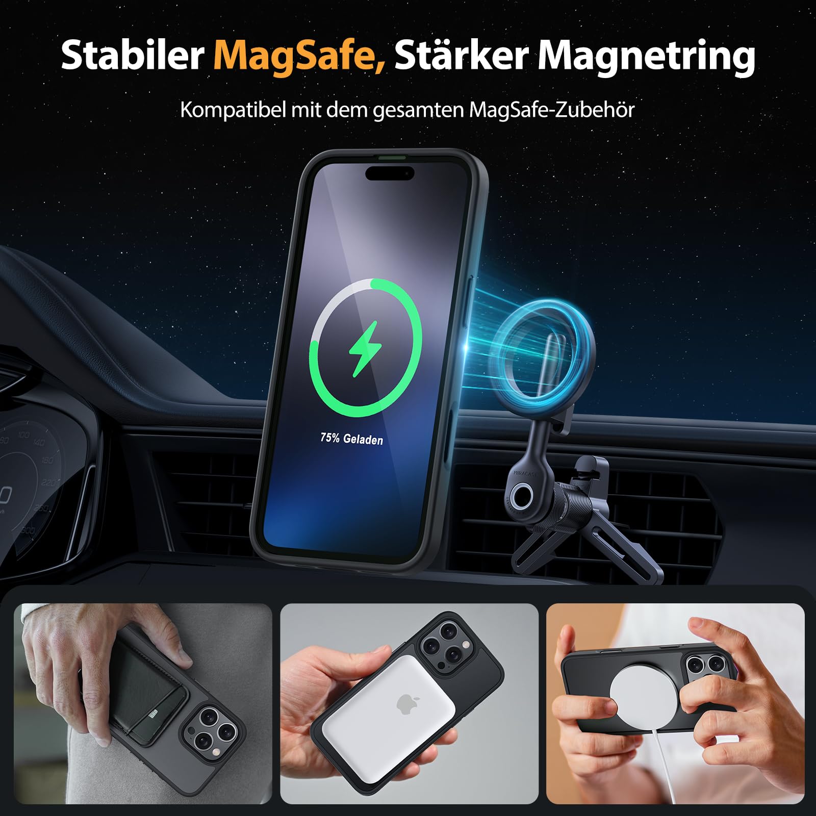 Miracase Custodia Magnetica Per IPhone 16 Pro Max Con MagSafe E 2 Pellicole Protezione Militare - 5