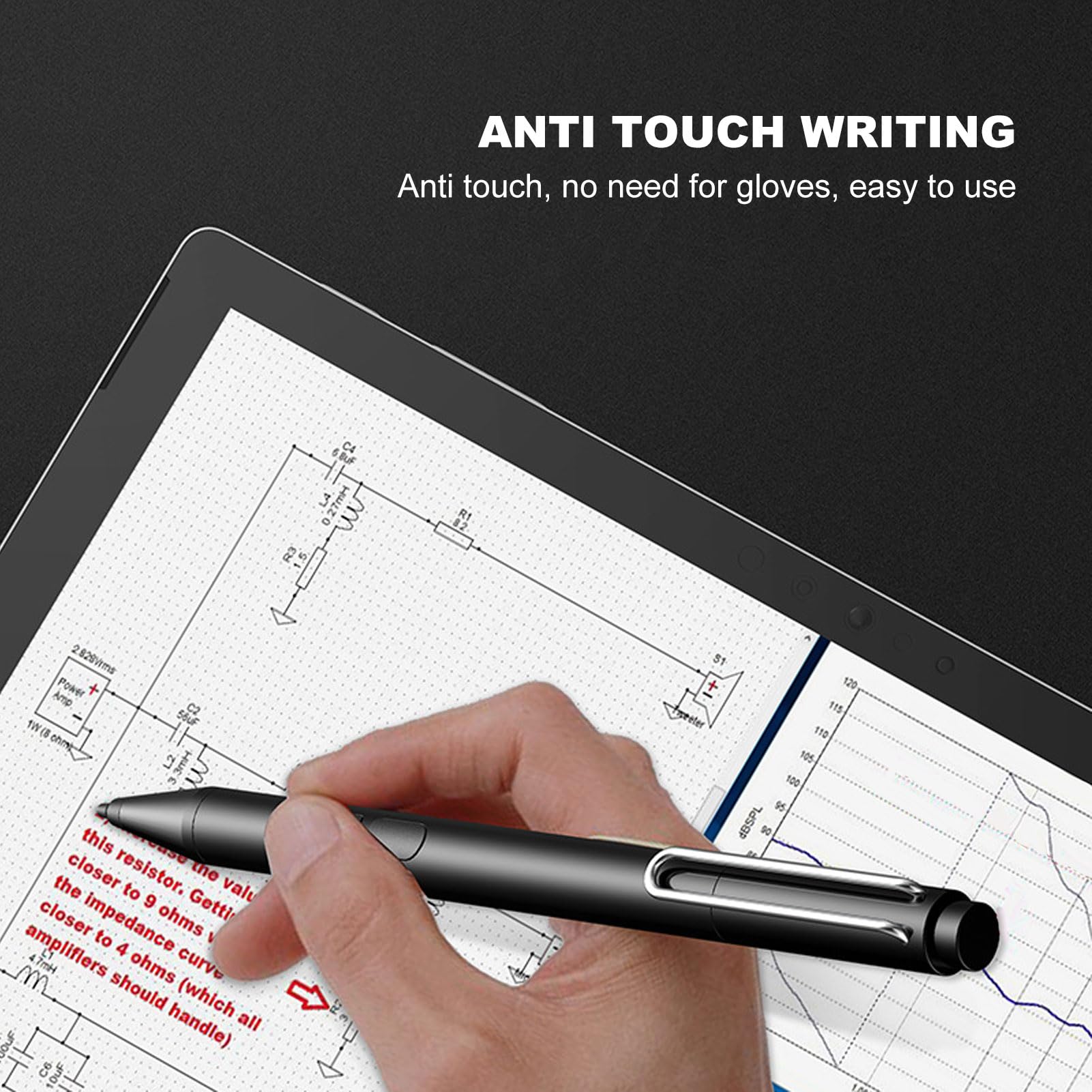 Lápiz óptico MPP2.0 con sensibilidad a la presión por inclinación de 4096 Niveles, lápiz para Tableta Digital Compatible con Envy X360, Pavilion X360, Transformer Series; (Plata)