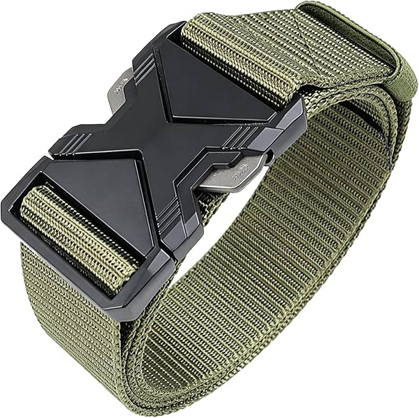 Cinturón para exteriores para hombre, duradero de nailon y hebilla de aleación, para senderismo, campamento y trabajo pesado