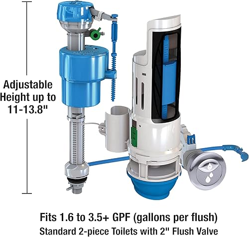 Miniatura 10 de Next by Danco HYR451T HyrdroRight Kit de reparación de inodoro universal para ahorro de agua con válvula de descarga doble, palanca, color blanco