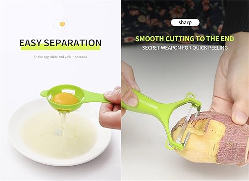 Miniatura 8 de Picadora profesional multifuncional de frutas y verduras 7 cuchillas de ajo raspador protector de separador de clara de huevo zanahorias cebollas y