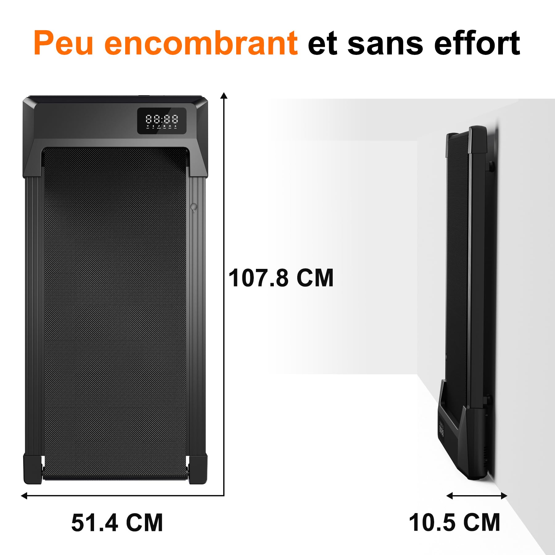 Tapis De Marche, Tapis De Course Avec LCD Écarn, 2.5 HP