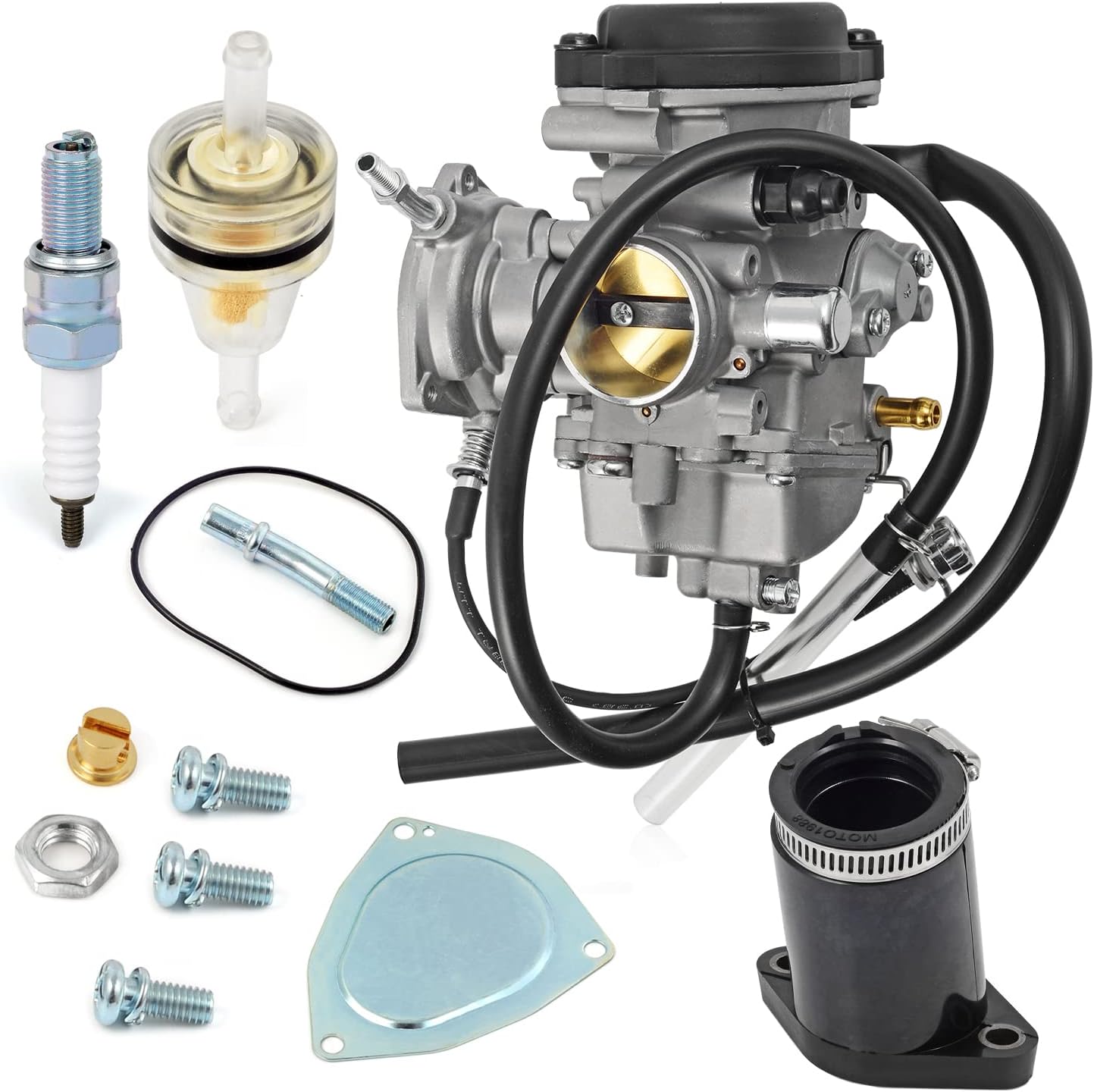 MOTO1988 Carburetor Carb & Intake Manifold Boot For Yamaha Big Bear 400 2000 2001 2002 2003 2004 2005 2006 Carb
