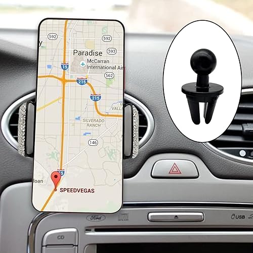 Miniatura 6 de Soporte de teléfono para automóvil, soporte de teléfono de cristal ajustable en 360, diamantes de imitación universales con una base de ventilación