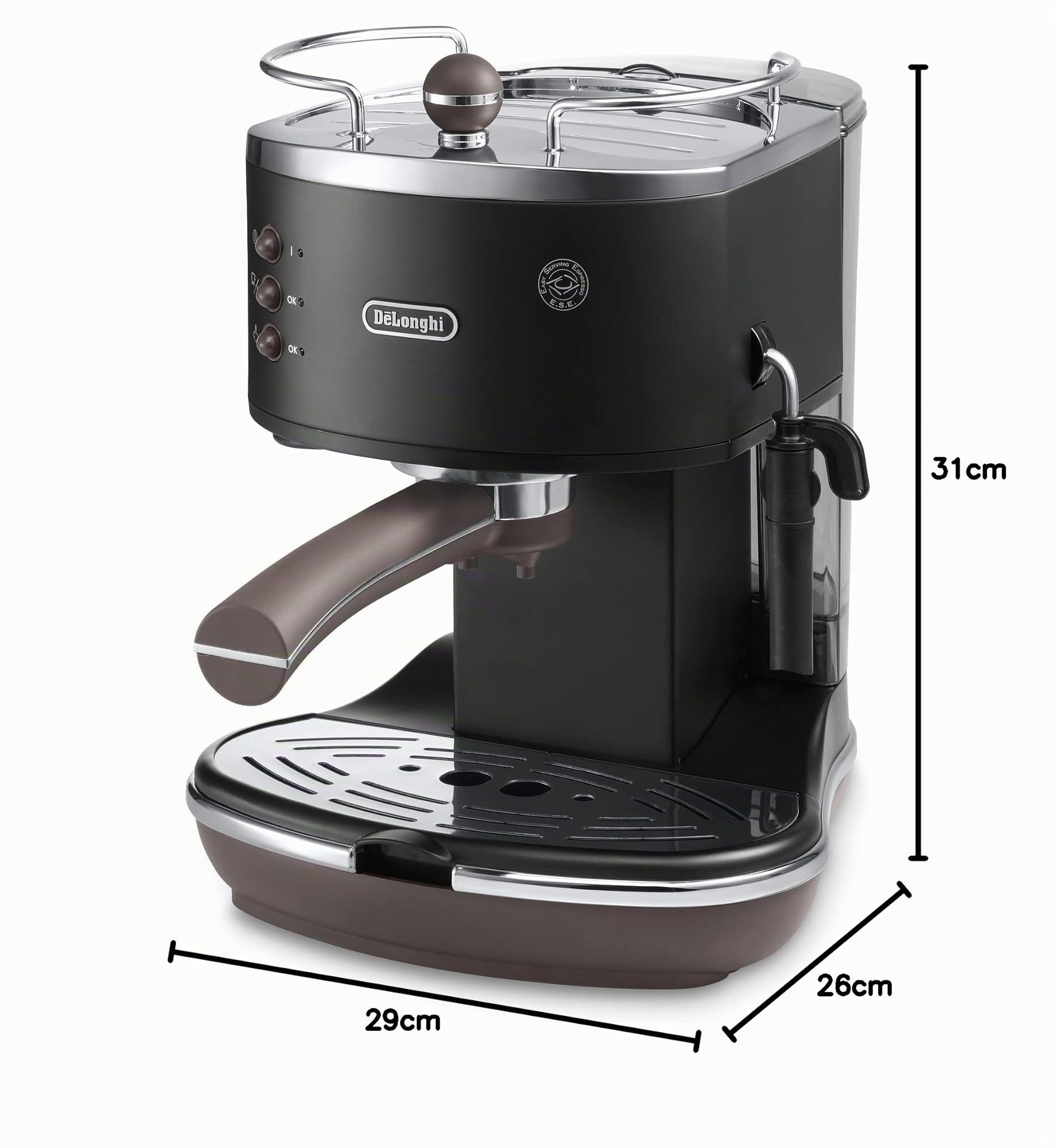 De'Longhi ECOV311.BK Machine à Expresso, 1.4L, Noir/Brun Foncé