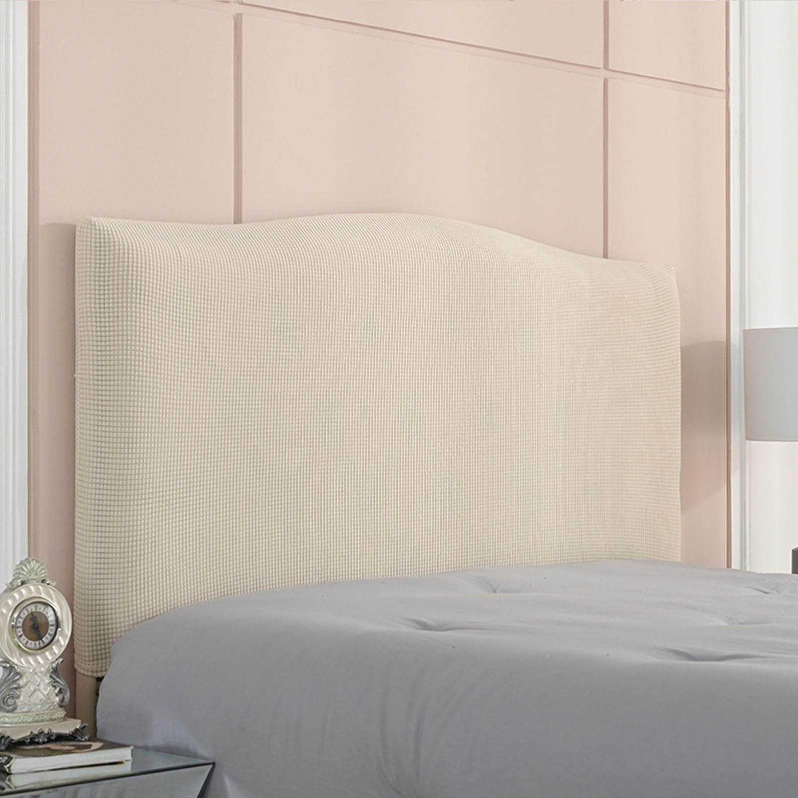 XIFUHUI Bed Headboard Cover Stretchable Dustproof Protective Headboard Stretch Bed Headboard Cover Bedroom Decor for single double king size beds(Beige,180cm)