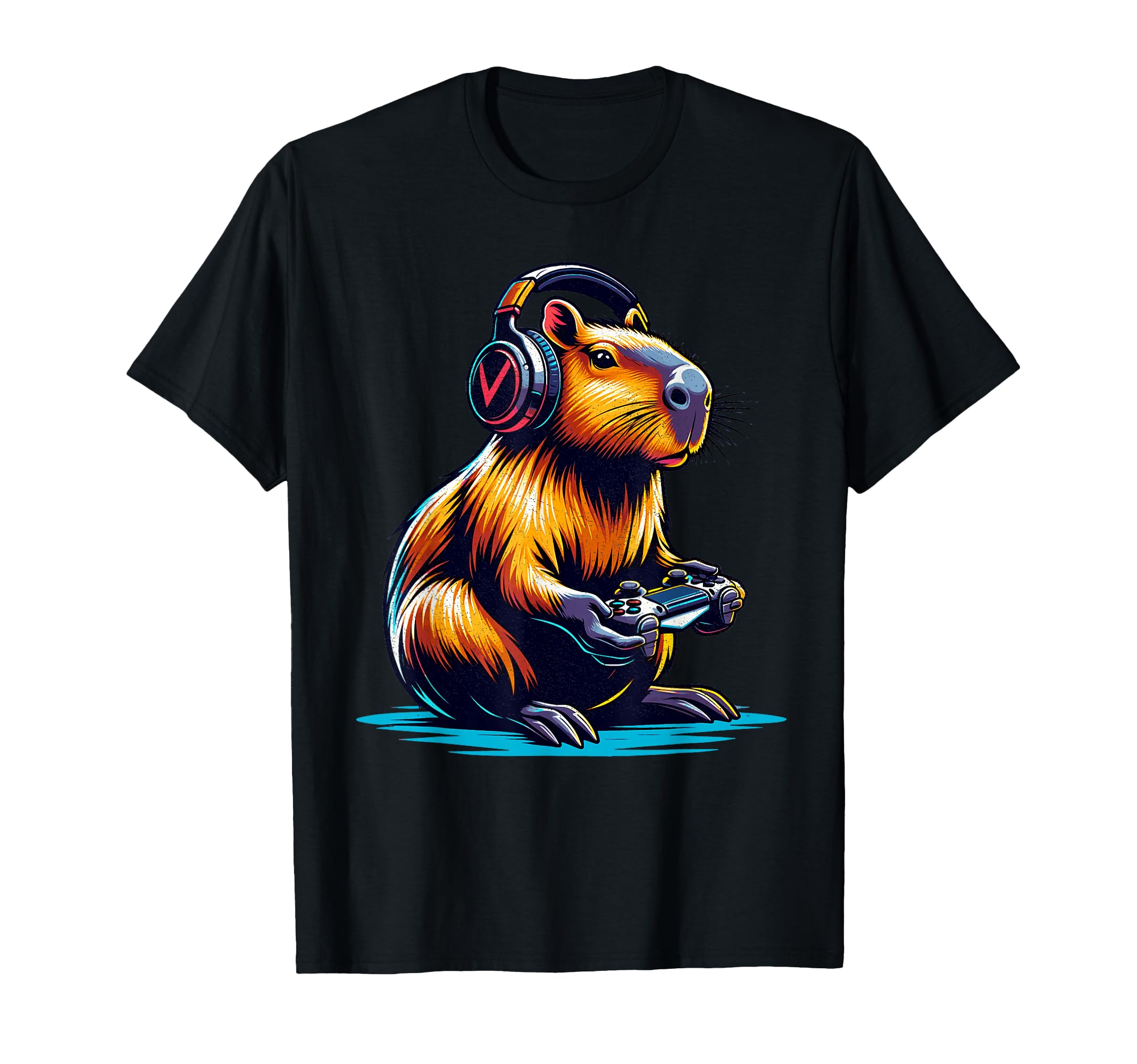 Capybara Shirt Funny Capybara Rodent & Video Games Lover T-Shirt