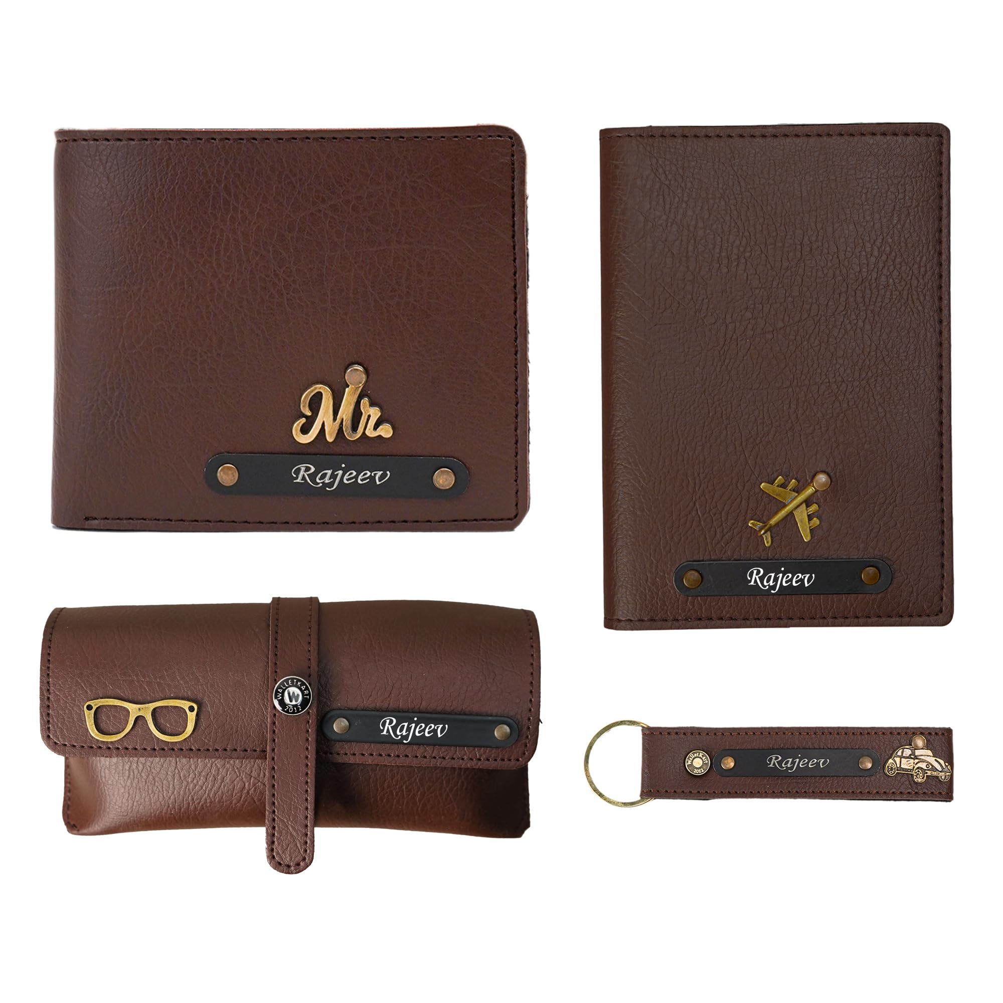 Customized 4-in-1 Wallet Combo | Wallet Set | Men’s Combo Gift Set | Premium Combo Gift Set for Him (Dark Brown)-image-29