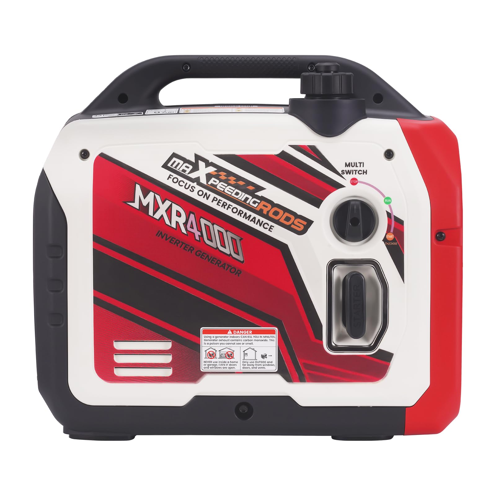 maXpeedingrods Generator pr?du inwertorowy 3500 W, generator benzynowy | zdalnym monitorowaniem danych za pomoc? aplikacji Bluetooth, nadaje si? do kamperów na ?wie?ym powietrzu, do domu