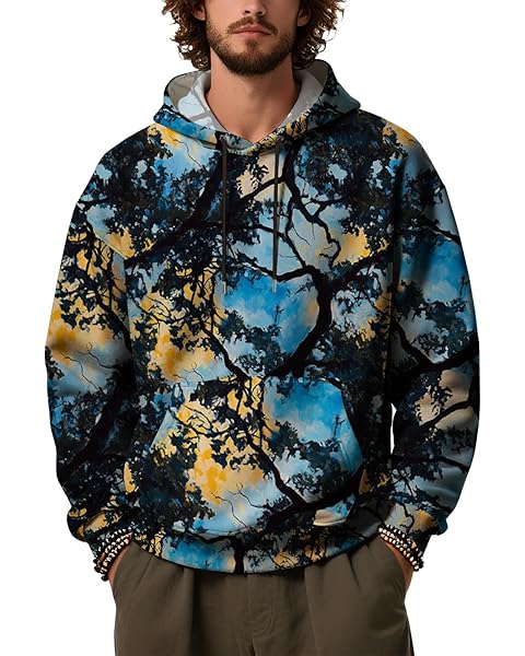 Men's Hoodies Graphic Camo Pullover Sweatshirts Hooded Long Sleeve Crewneck Fleece ...