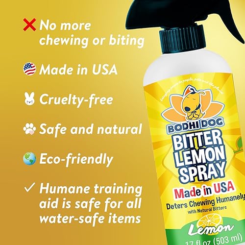Miniatura 10 de Aerosol antimordeduras amargo de limón que impide que el perro muerda y mastique para cachorros perros y gatos para el entrenamiento de cachorros y