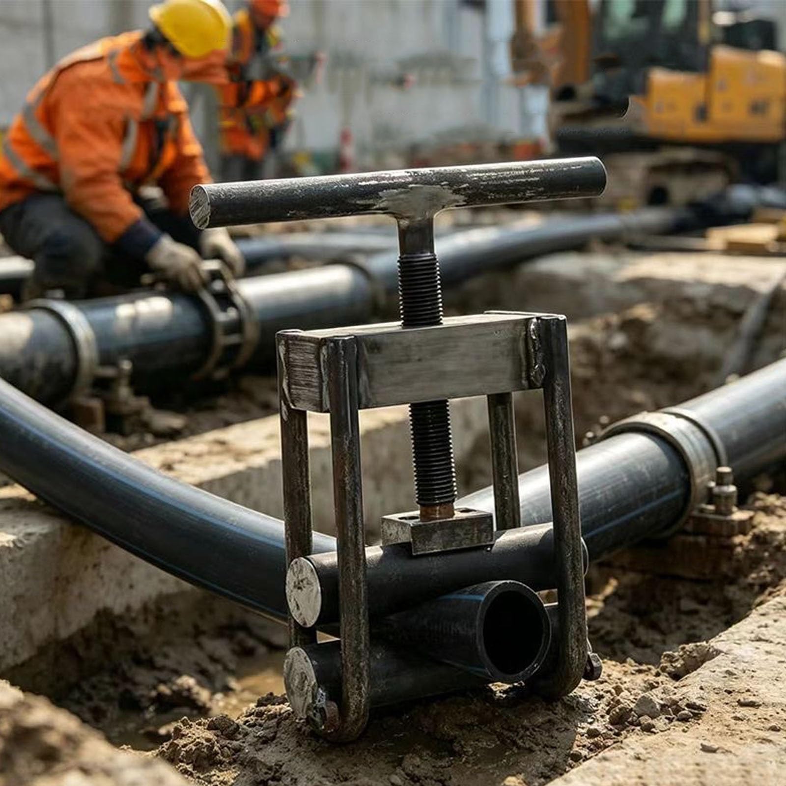 Abquetschwerkzeug, Presswerkzeug for Sanitärinstallationen, Rohrschelle | Massiver Stahl, gute Klemmwirkung, verlängerter Drehgriff, for PVC/PPR/PE/PP-Wasserrohre mit Durchmessern von 0–32 mm