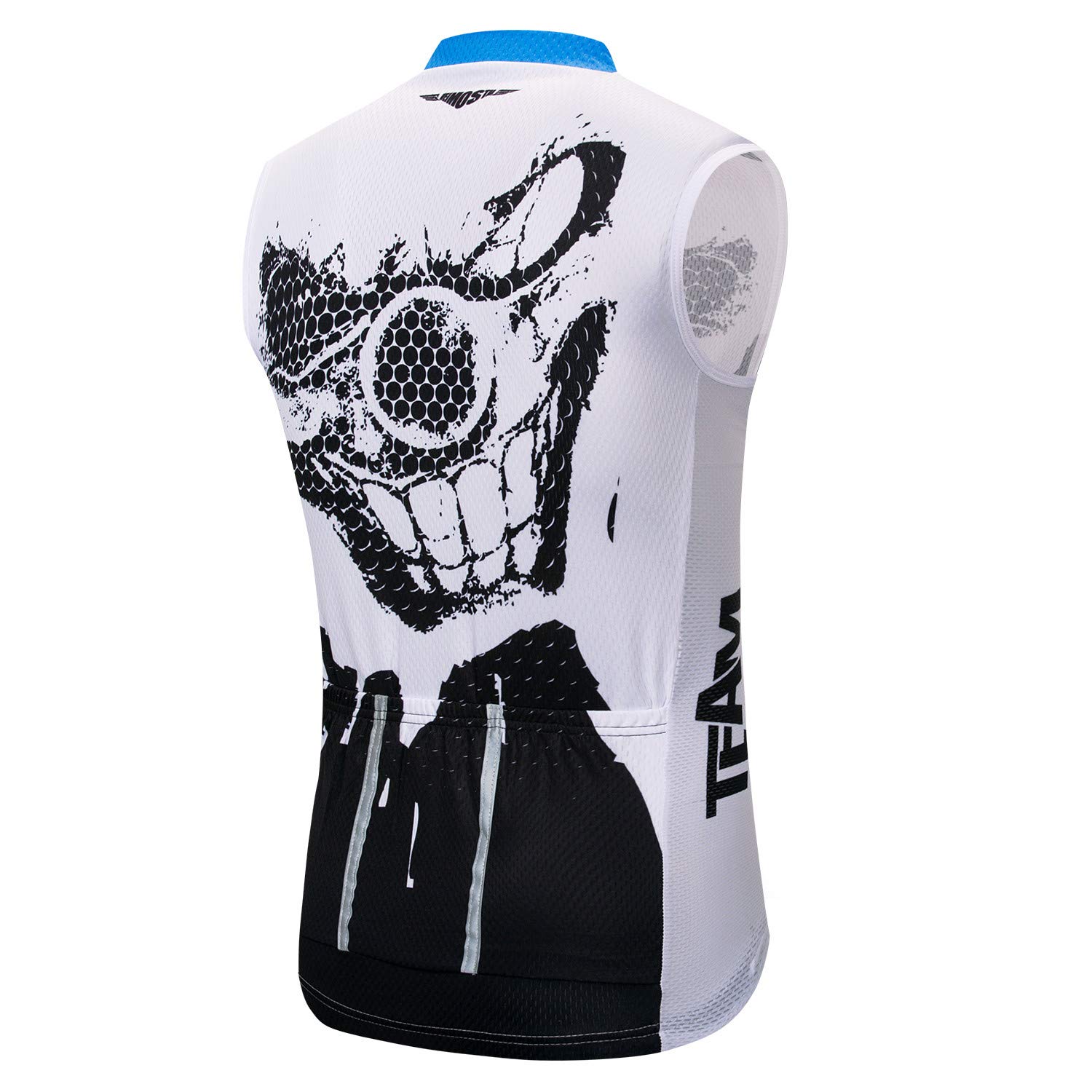 Maglia da ciclismo da uomo, senza maniche, S-3XL, riflettente, 3 tasche