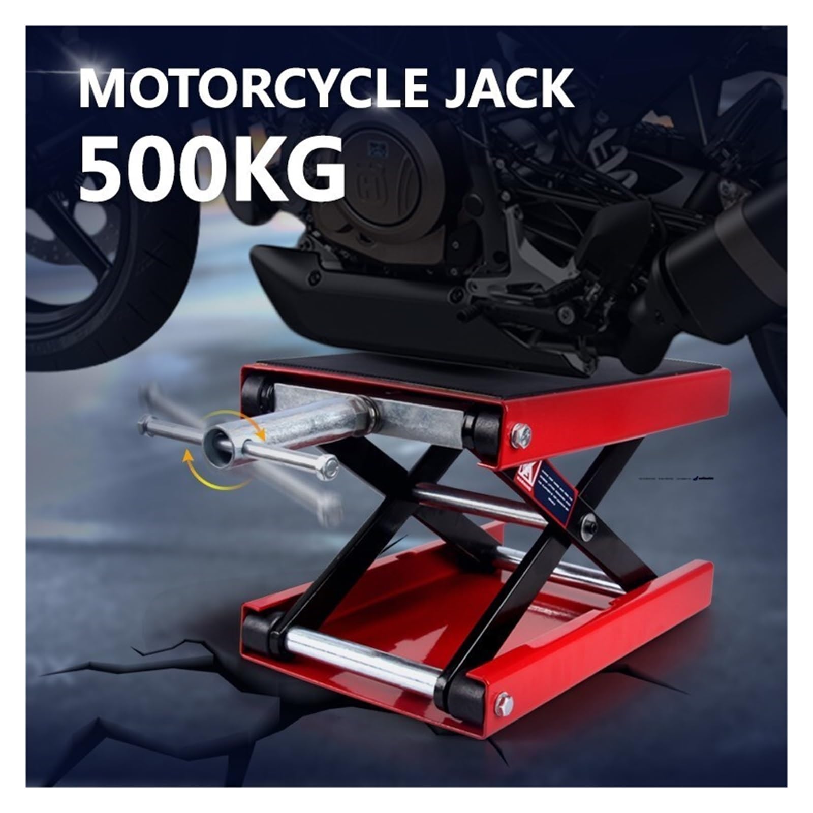 Moto Martinetto 500KG 1100LBS Centro Di Sollevamento A Forbice Adatto For Il Motore Della Bicicletta Del Basamento Lavoro Strumenti Riparazione Professionale Funzionamento Fluido Efficiente(Black)