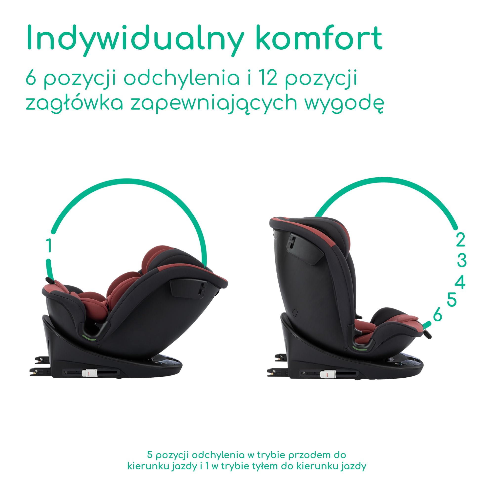 Bebeconfort RevolveFix 360 i-Size, Fotelik Samochodowy 360, 0-12 lat, 40-150 cm, Fotelik z Systemem ISOFIX, Montaż za Pomocą Górnego Paska Mocującego, Obrót 360, 6 Ustawień Odchylenia, Dual Red