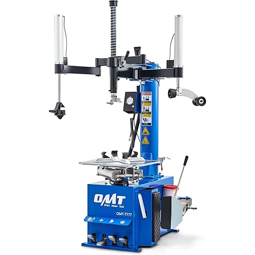 Orion Motor Tech Electric Tire Changer Machine, Dual Assist Arm Tire Changing Machine for SUV Sedan Pickup Truck, Automatic Tire Removal Machine for 41.3in Tire Dia with Bead Breaker & Pressure Gauge