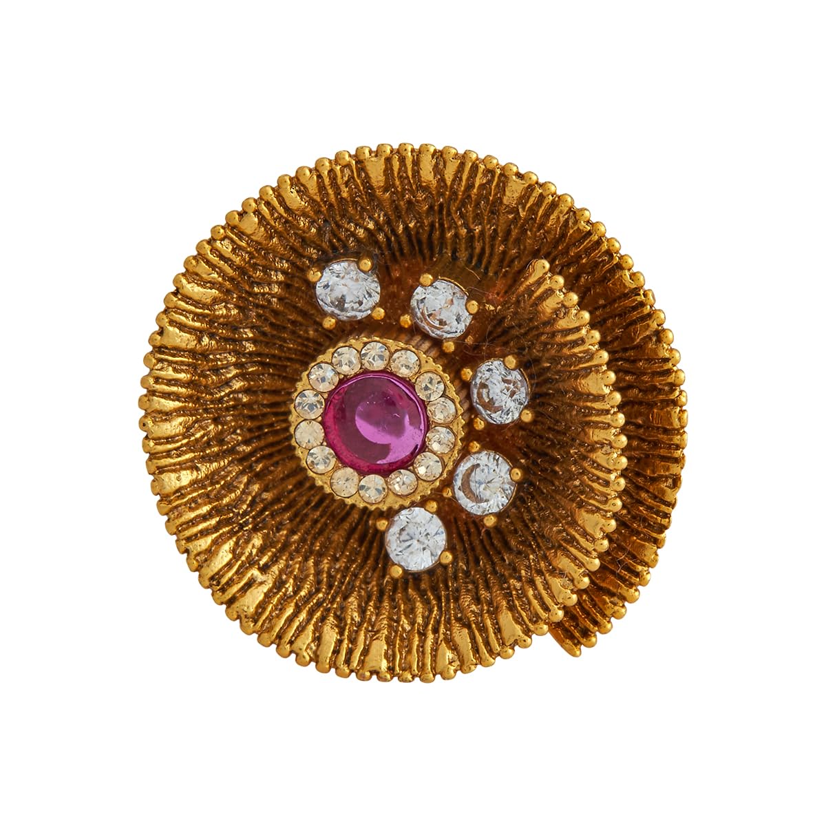 Fashion Jewellery Ruby Gold Polished Copper Antique Adjustable Finger ring, Best for Casual Wear & Special Occasion - 441569-image-22