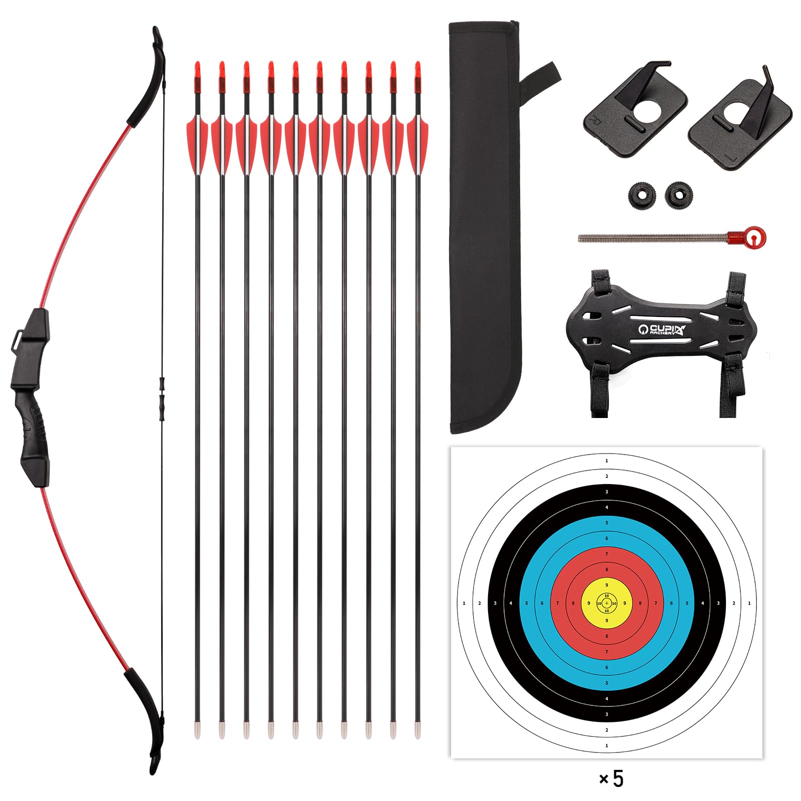LWANO Bow and Arrow Set for Kids, Archery Beginner Gift with 10 Arrows, 5 Target Face, Ideal for Kids, Youths, Teens, Perfect for Left & Right Handers