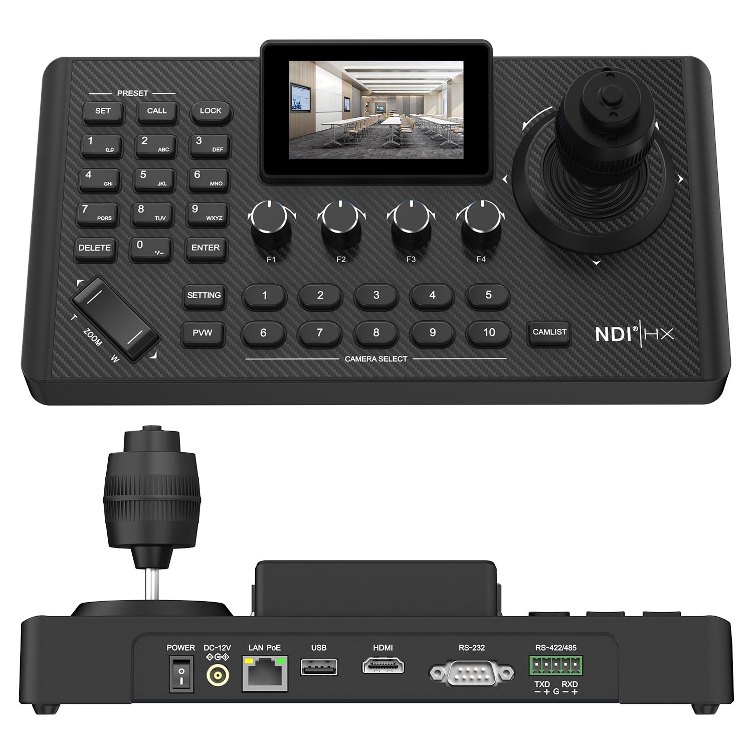 Controlador NDI PTZ Controlador Joystick para Câmera PTZ, Rede PoE