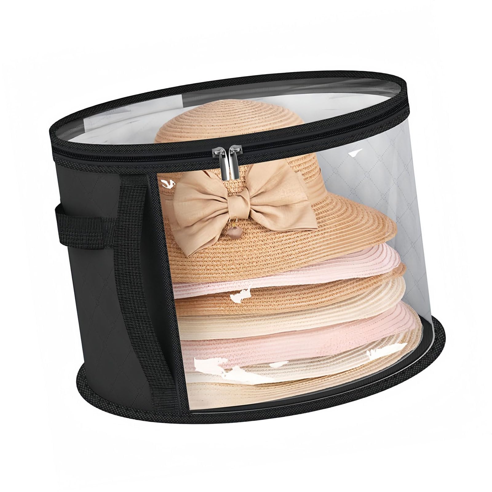 Xjdzineq Fashionable Round Brim Hat Storage Bucket with Handle Container Breathable Caps Organiser for Fashion Enthusiasts Organiser