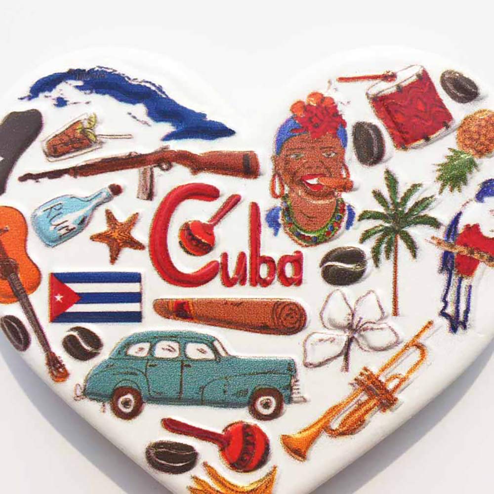 Wedare Magnete Frigorifero Cipro 3D A Forma Di Cuore - Souvenir Viaggio 7x7 Cm, Resina, Regalo Decorativo - 2