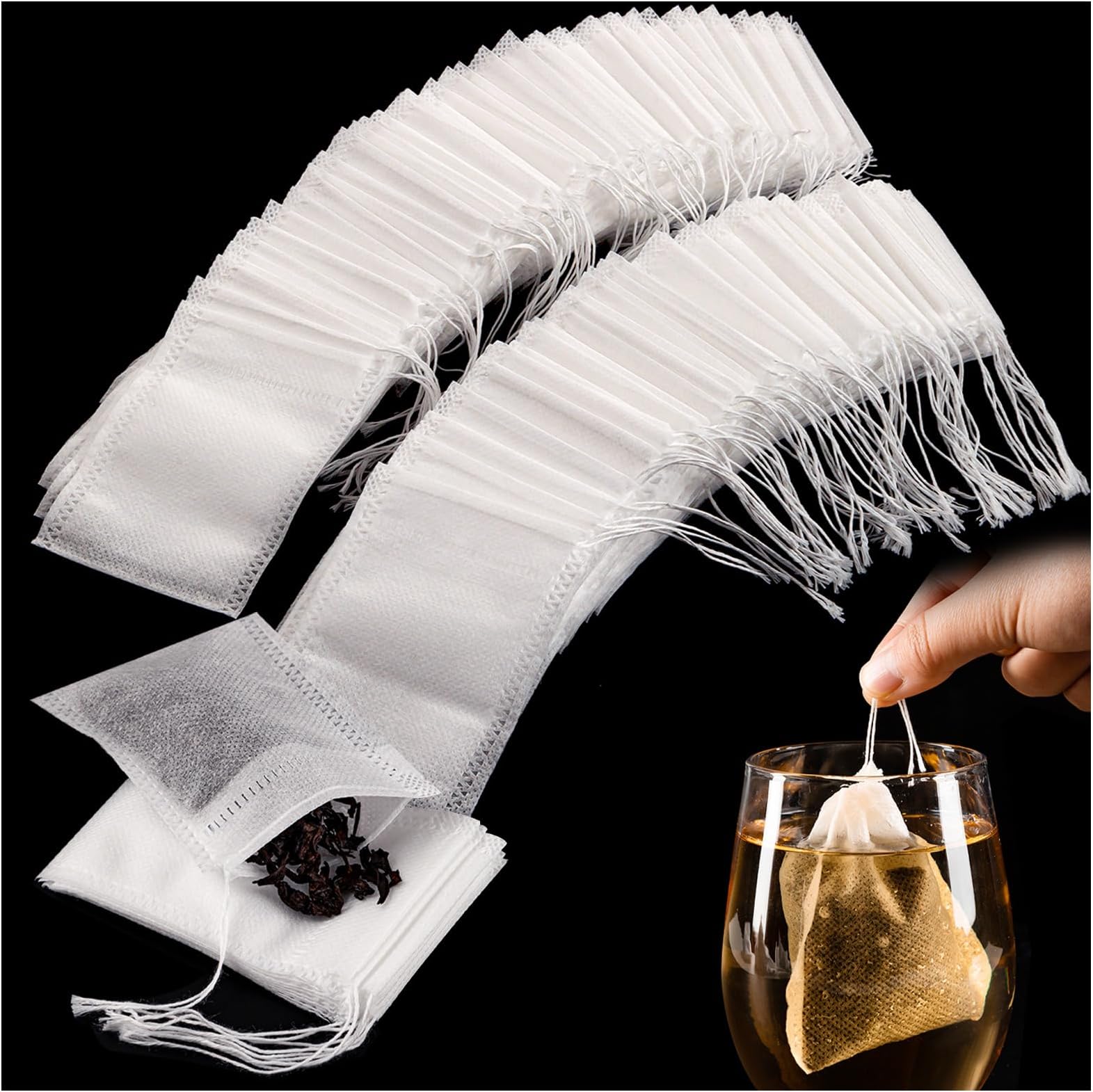 1200 Pcs Disposable Tea Bags, Empty Tea Bags with Drawstring for Loose Leaf Tea, Tea