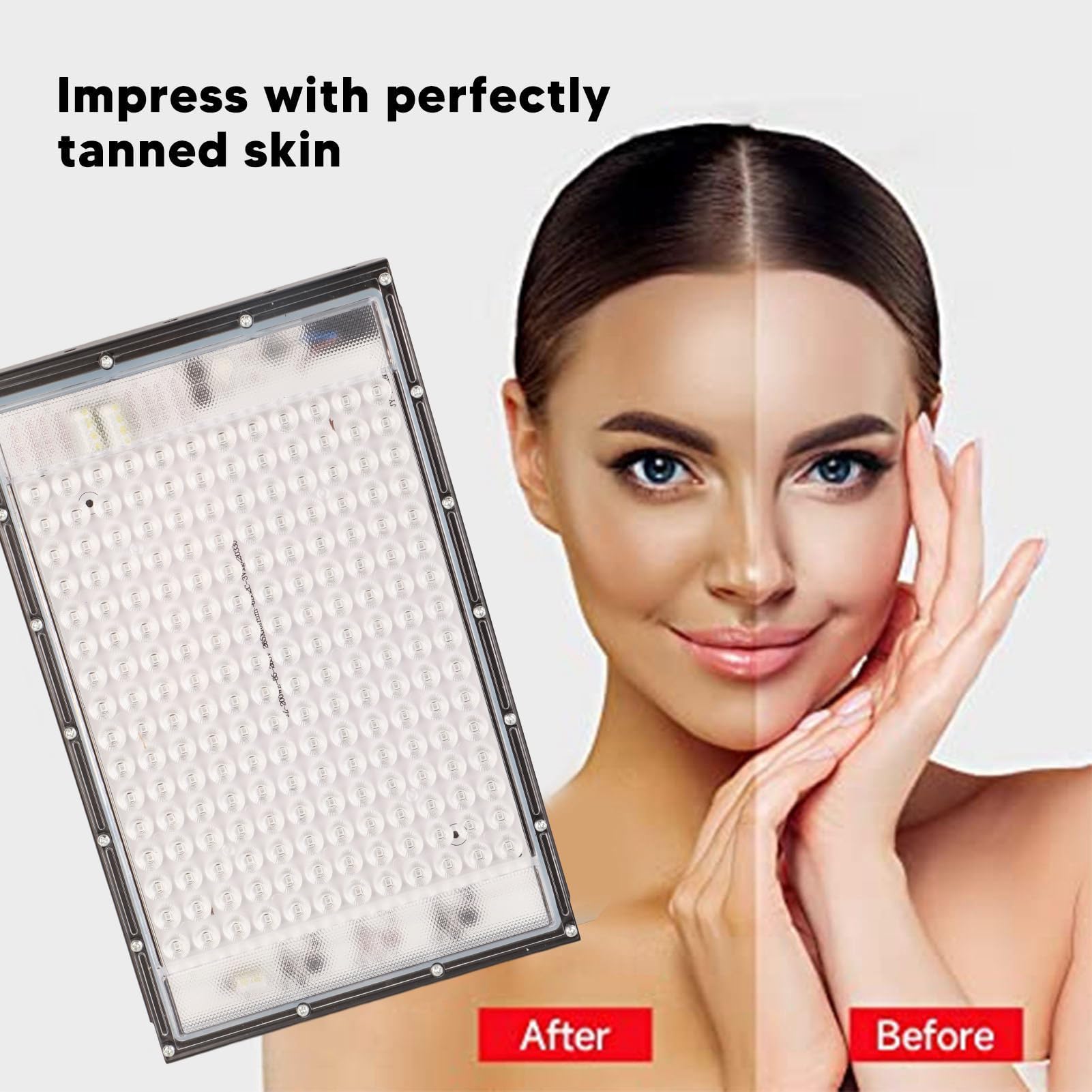 192 LED Lmpara de Bronceado de 100 W con luz Azul Completa, ngulo Ajustable 460 NM Lmparas de Bronceado porttiles para el hogar Luces Lmpara Solar para Cara