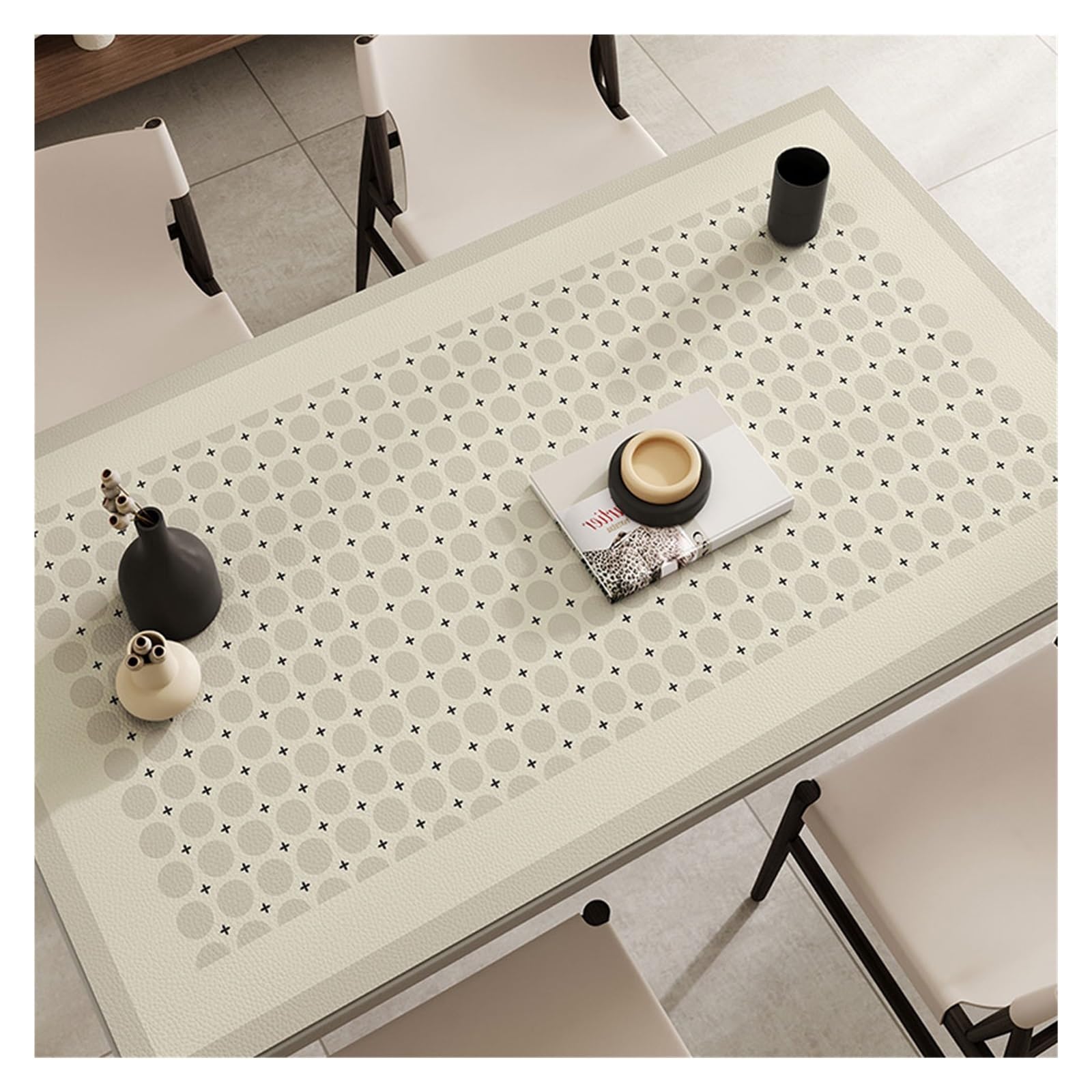 Nappe moderne en cuir silicone luxe léger effet carreaux chic 70x140cm