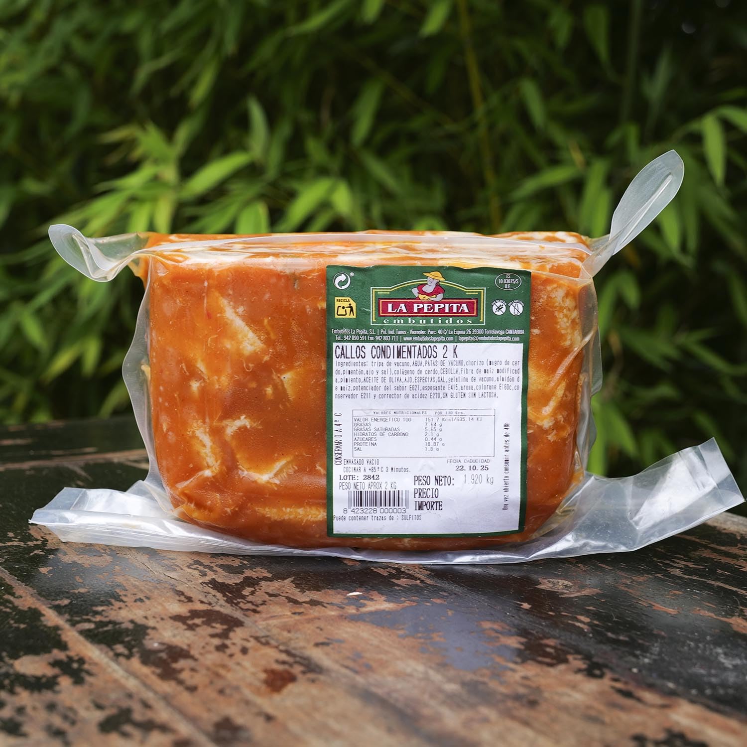 EMBUTIDOS LA PEPITA – Callos Condimentados al Estilo Tradicional | Formato 2 Kg | Envasado al Vacío | Receta Casera con Tripa y Pata de Vacuno | Listo para Calentar | Producto Español