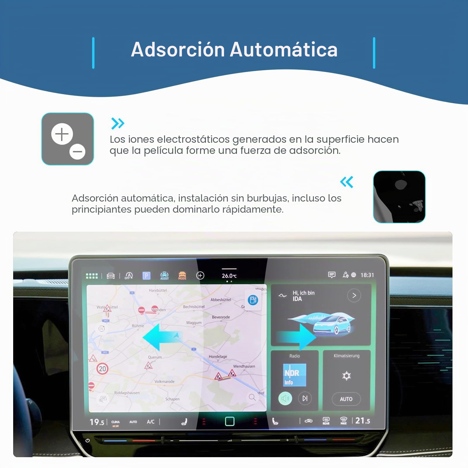 GAFAT [2 PZS] Compatible con VW Tiguan 3 / Tayron 2025 2026 2027 2026 15" Navigation Protector de Pantalla, Nano Protectores para Nuevo Tiguαn iii 2024-15" Discover Pro Max, 6H Antiarañazos