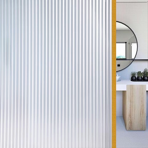 Miniatura 7 de Niviy Película a rayas para ventana, película de privacidad no adhesiva, película de vidrio de vinilo, tinte de ventana para el hogar, la cocina y