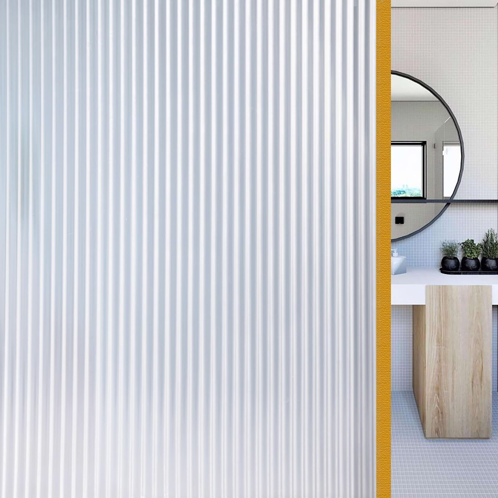 Film de confidentialite vitre non adhesif de poli statique Niviy blanc pour maison 60x300 cm