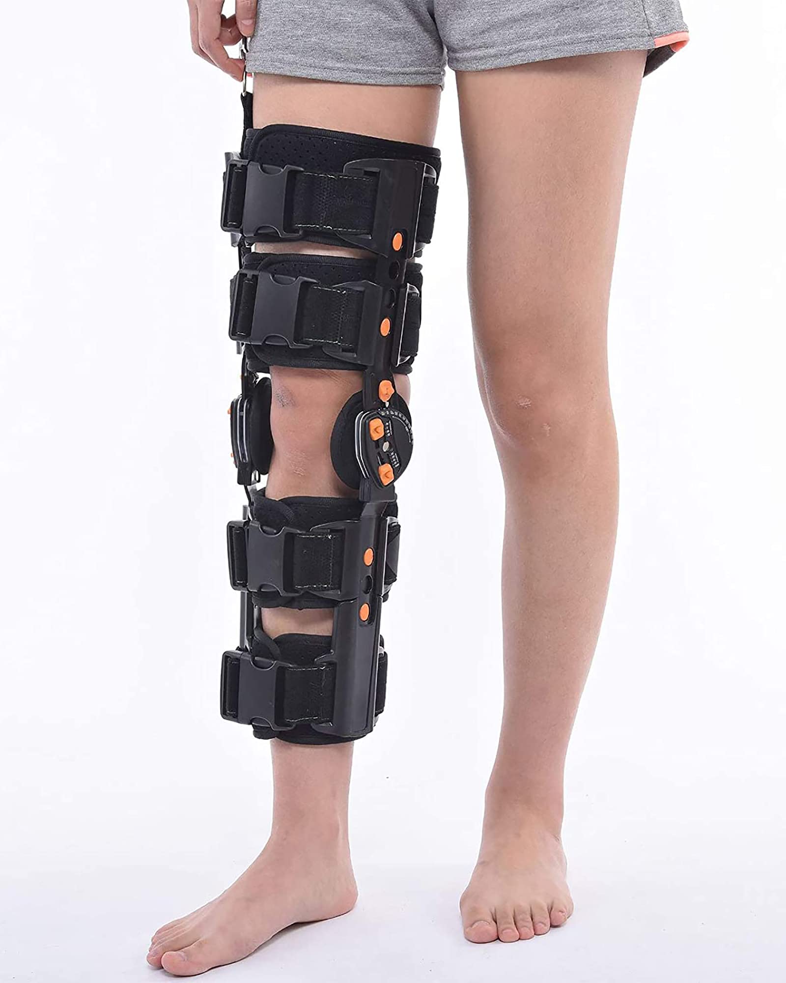 Supporto di Fissaggio Articolare Regolabile, Ortesi A 12 Fori, Tutore Fisso Mobile per Allenamento delle Gambe, Ginocchiere per Riabilitazione del Menisco.