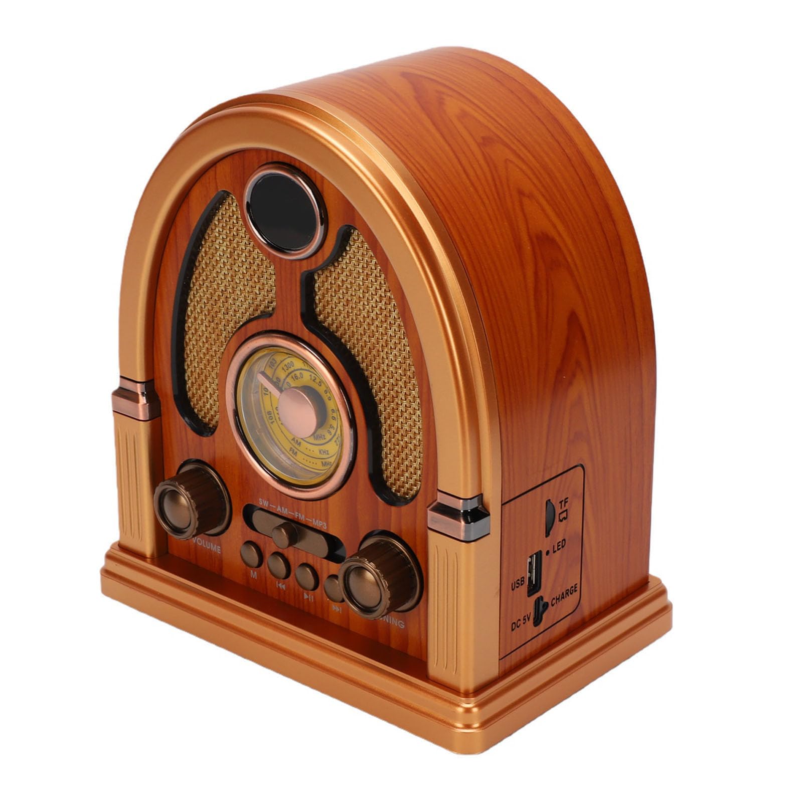 Bewinner Radio Vintage Am FM SW, Altavoz Bluetooth TWS con Reproducción de Tarjeta USB (Yellow)