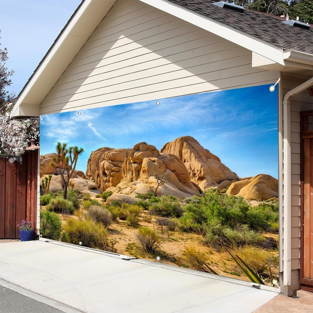 Majestic Lion Garage Door Cover – Autumn Wildlife Scene, 157x71 Inch, Outdoor/Indoor Decor For Fall Parties & Photos