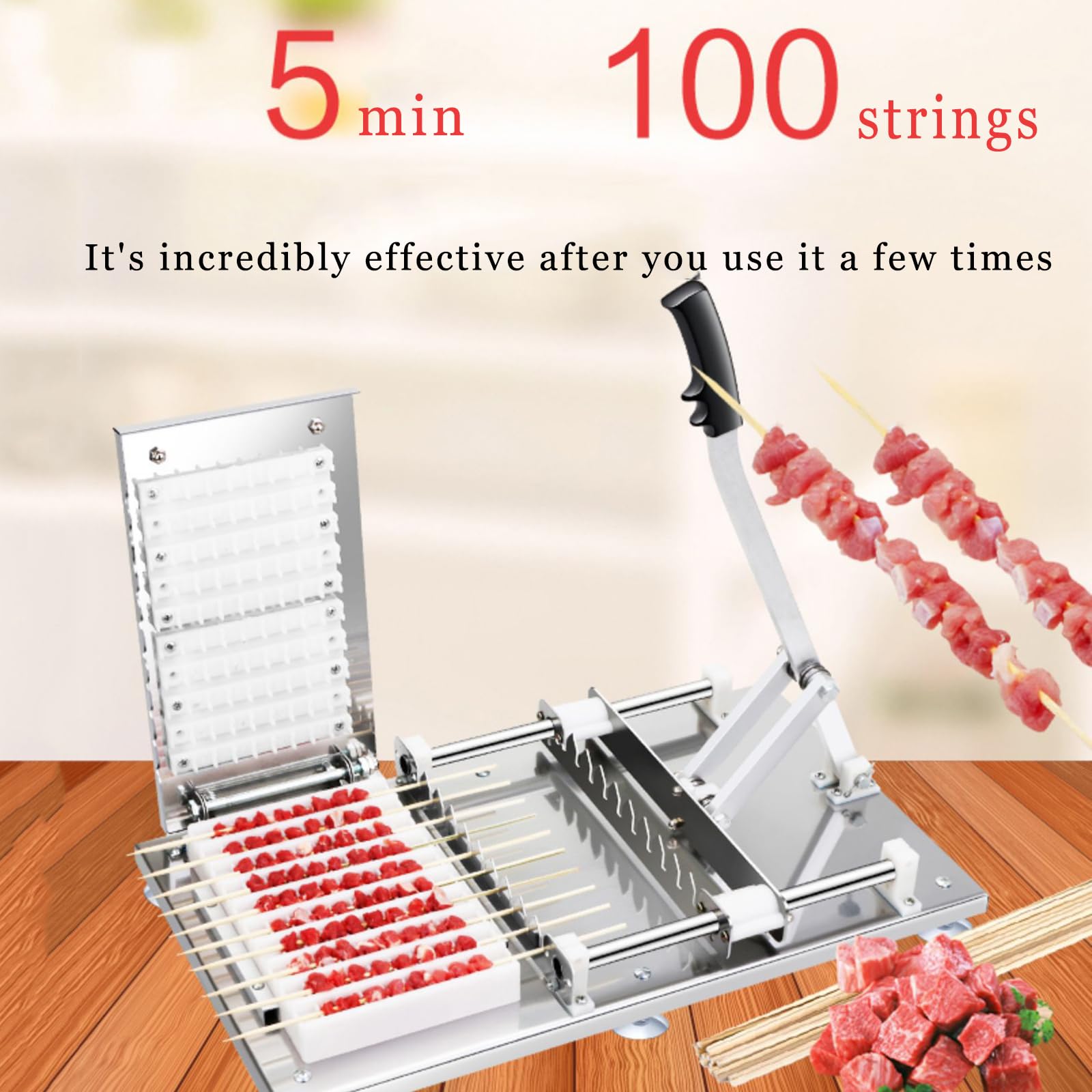 Narzędzie do robienia szpikulców kebab, ręczna forma do szpikulców 0-35 cm, 10 sztuk/partia, długi uchwyt, do grilla, domowej kuchni
