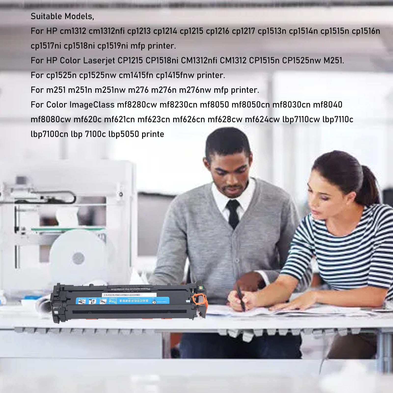 125A CB541A Cyan Toneer Waseer Wysoka jakość Wymiana drukowania dla Color LaserJet CP1215 CP1518NI CM1312NFI CM1312 CP1515N CP1525NW M251 ABS Materiał ABS Materiał 1400 stron