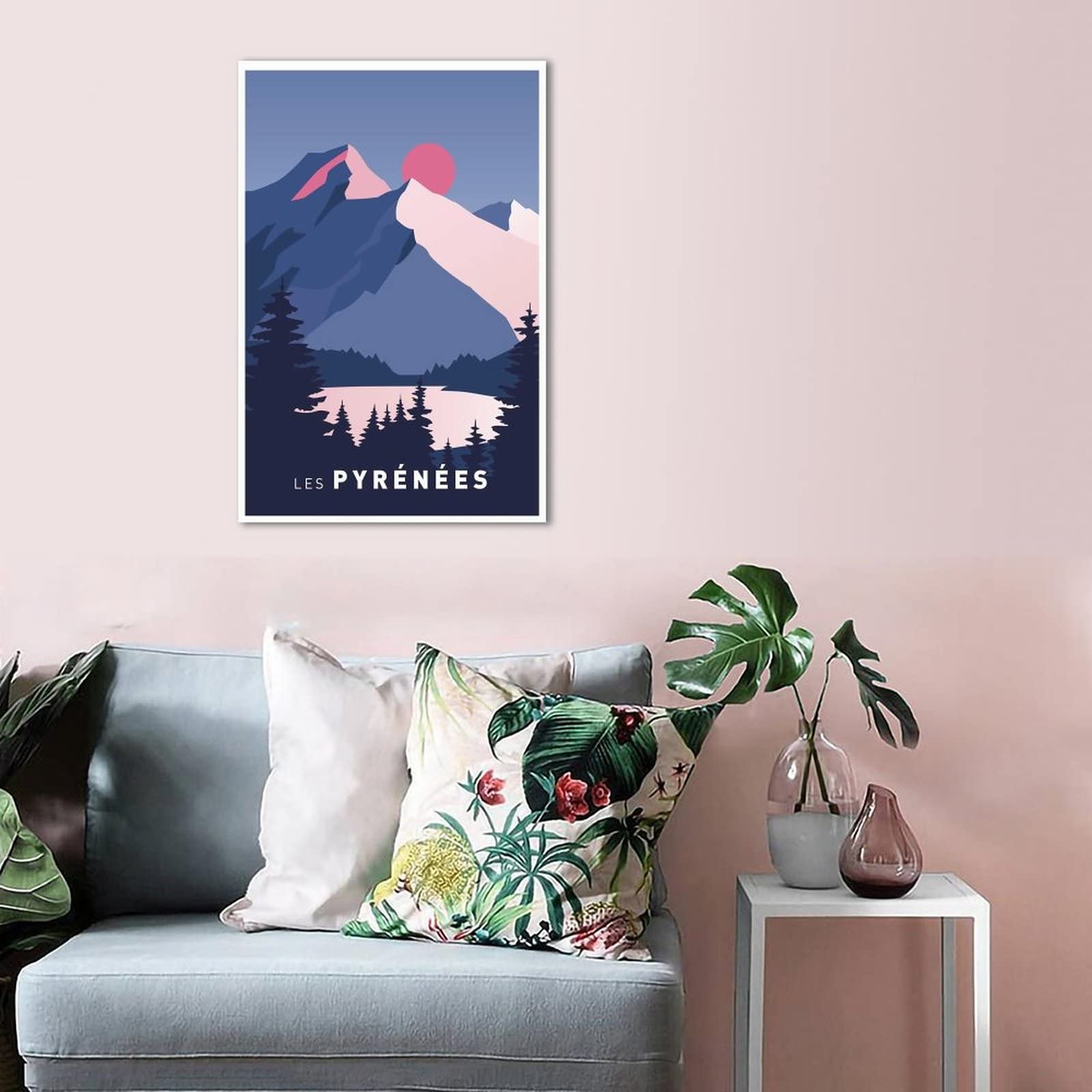 Póster decorativo de viaje de los Pirineos Francia de la vendimia de los carteles decorativos de la lona del dormitorio moderno del arte del cartel de la pintura de la pintura