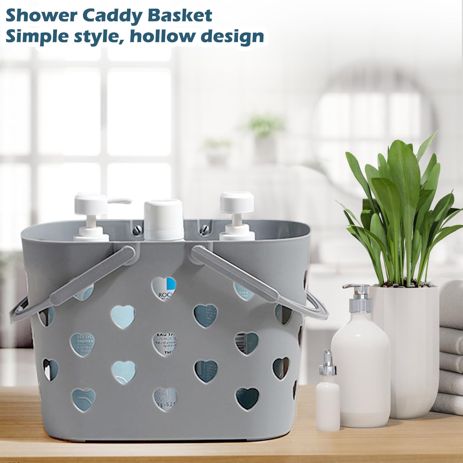 Cesto Portatile Per Doccia Con Manico | Organizzatore Bagno, Plastica Resistente, Design Aperto - Foto 4