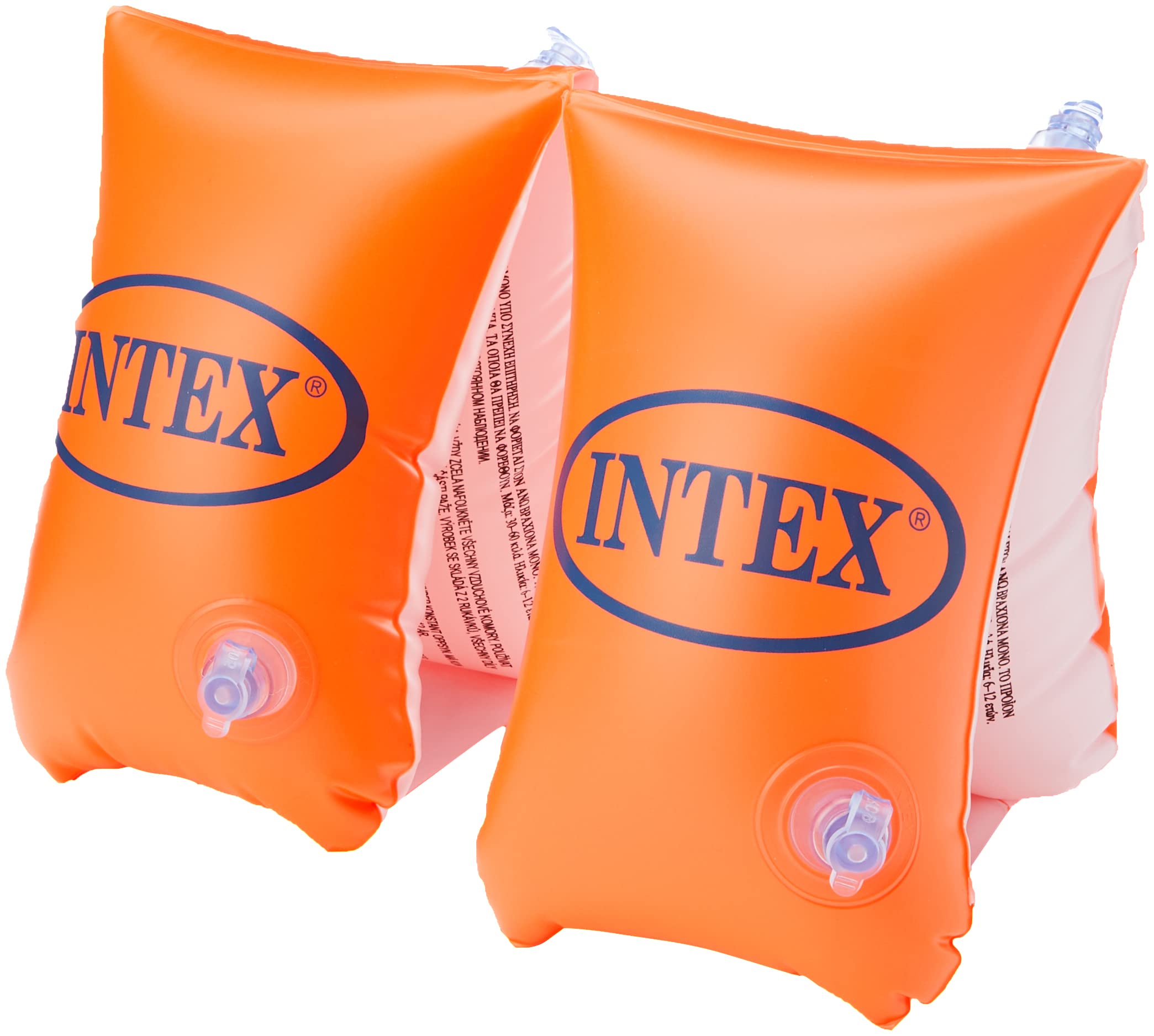 Intex- Braccioli Deluxe, Colore Arancio/Bianco, 30 x 15 cm, 58641