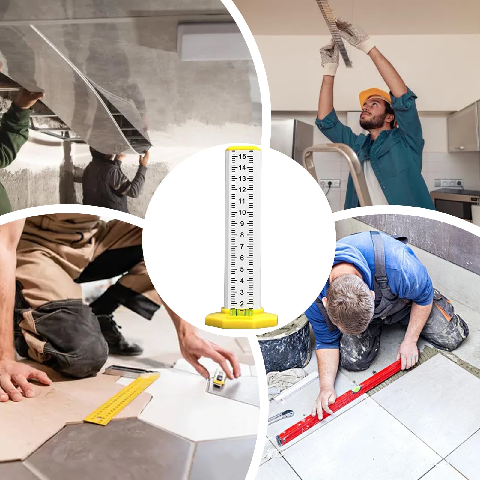 Strumento di livellamento – di bilanciamento del soffitto | Con misuratore magnetico & righello di precisione 'altezza doppio uso per giardinaggio, pareti, pavimento, garage, casa