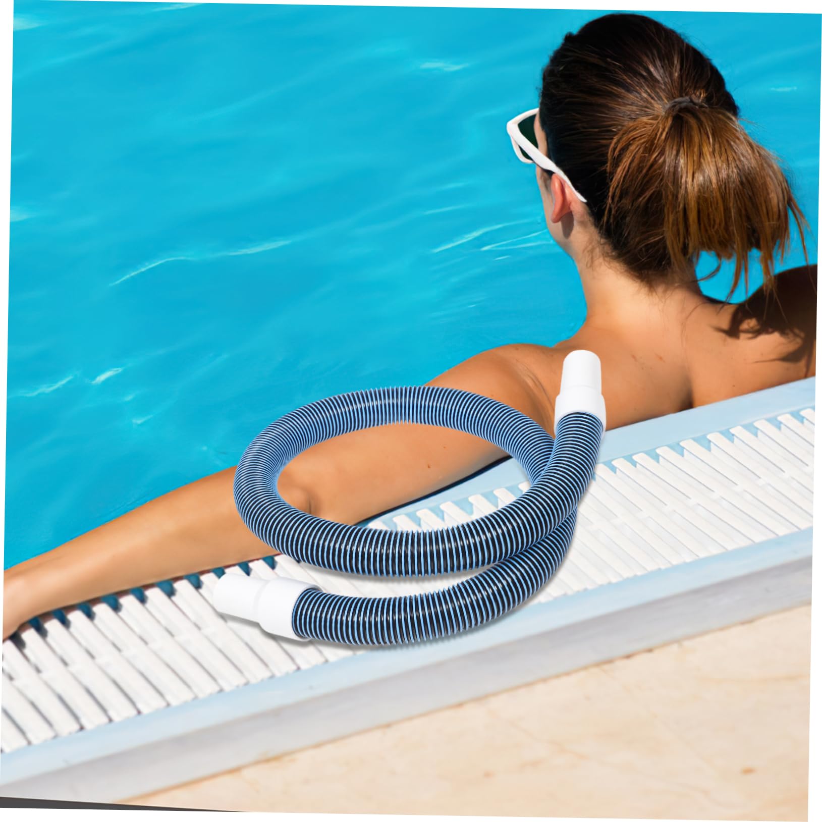 Schwimmbad Ablaufschlauch 1 Satz Kunststoff mit Anschlüssen und Schelle