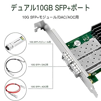 XZSNET 10Gb PCI-E LANカード Amazon | XZSNET 10Gb PCI-E LANカード、Intel X540チップ搭載