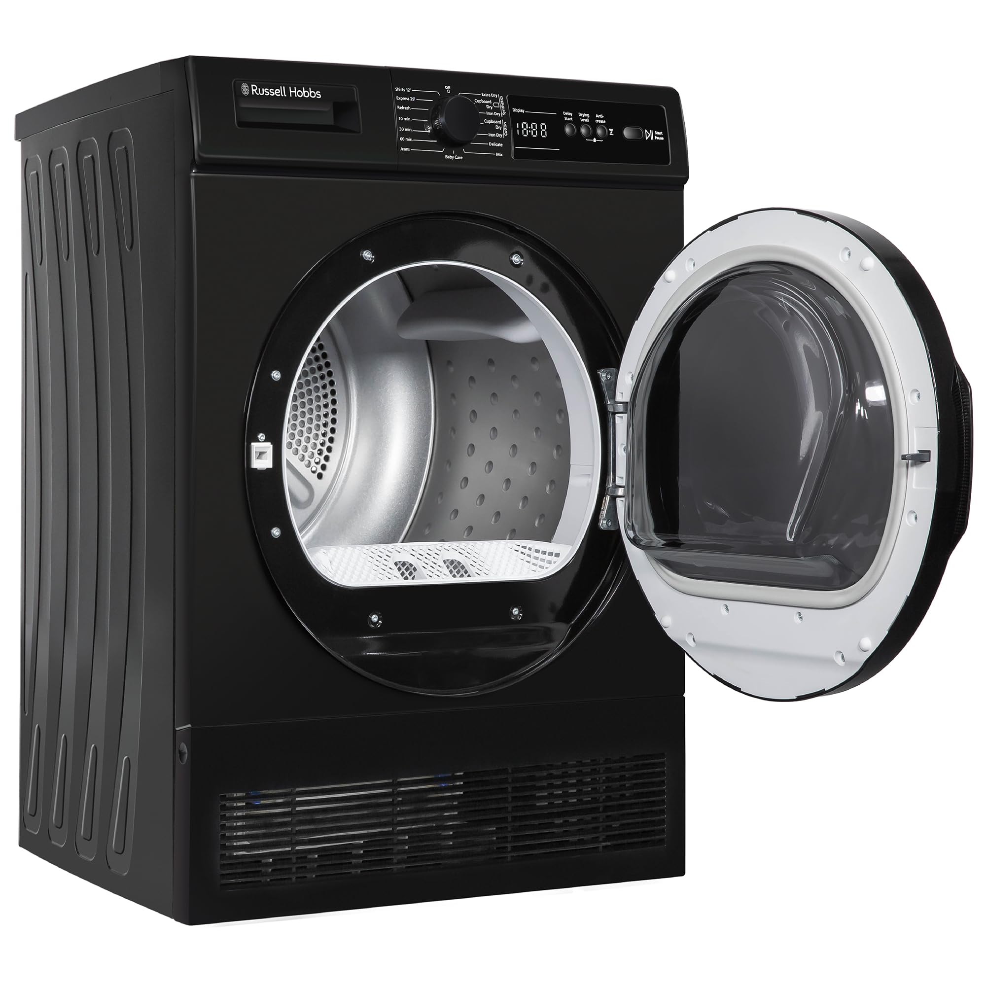 Russell Hobbs Freestanding Condenser Dryer Electric Tumble Dryer 15 Programmes 8kg Capacity 3 Heat Settings LED Display DelayStart Anti-Crease Child Lock Black Clothes Dryer RH8CTD111B — view 12