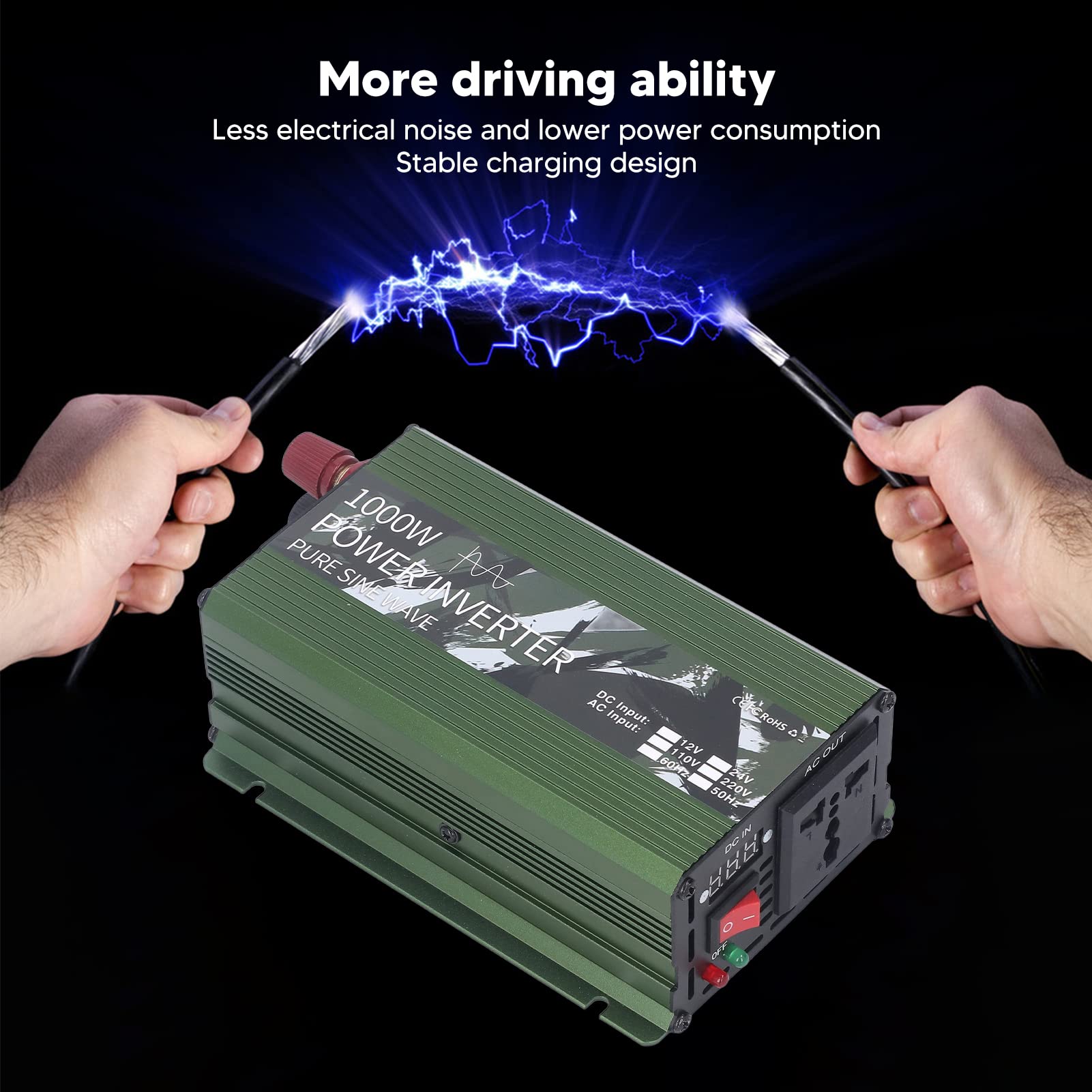 inverter sinusoidale puro alimentatore portatile di raffreddamento efficiente inverter da campeggio universale per per laptop, telefono, TV