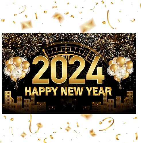 Miniatura 9 de Fondo de feliz año nuevo 2024 feliz año nuevo fondo de tela feliz año nuevo banner decoración fiesta familia foto fondo